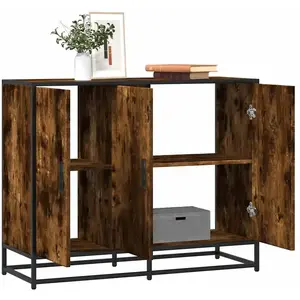 vidaXL Buffet chêne fumé 94x35x76 cm bois d'ingénierie pas cher