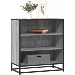 vidaXL Buffet sonoma gris 68x35x76 cm bois d'ingénierie et métal pas cher