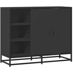 vidaXL Buffet noir 92x35x76 cm bois d’ingénierie pas cher