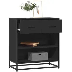 vidaXL Buffet noir 68x35x76 cm bois d'ingénierie pas cher