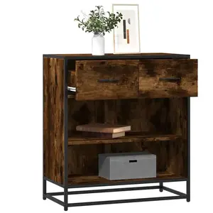 vidaXL Buffet chêne fumé 68x35x76 cm bois d'ingénierie pas cher
