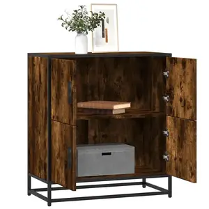 vidaXL Buffet chêne fumé 68x35x76 cm bois d'ingénierie pas cher