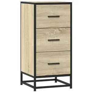 Comparateur de prix : vidaXL Buffet chêne sonoma 35,5x35x76 cm bois d'ingénierie et métal