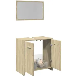 vidaXL Ensemble de meubles de salle de bain 2 pcs chêne sonoma pas cher