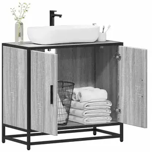 vidaXL Armoire de lavabo de salle de bain sonoma gris 65x33x60 cm pas cher