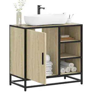 vidaXL Armoire lavabo de salle de bain chêne sonoma bois d'ingénierie pas cher