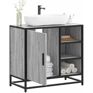 vidaXL Armoire de lavabo de salle de bain sonoma gris 65x33x60 cm pas cher