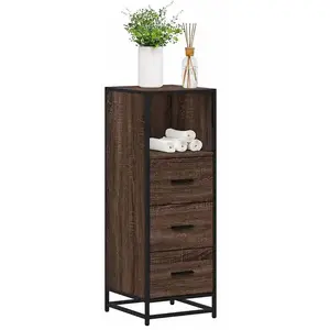 vidaXL Armoire de bain chêne marron 35x37,5x100 cm bois d'ingénierie pas cher
