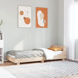 vidaXL Cadre de lit avec tête de lit 90x190 cm bois de pin massif pas cher