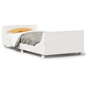 vidaXL Cadre de lit sans matelas blanc 90x200 cm bois de pin massif pas cher