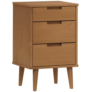 vidaXL Table de chevet MOLDE Marron 40x35x65 cm Bois de pin solide pas cher