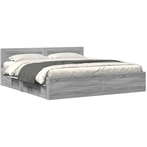 vidaXL Cadre de lit avec tête de lit sonoma gris 200x200 cm pas cher