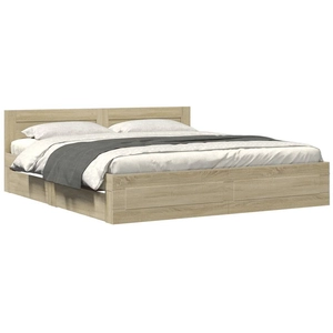 vidaXL Cadre de lit avec tête de lit chêne sonoma 180x200 cm pas cher