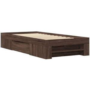 vidaXL Cadre de lit chêne marron 90x200 cm bois d'ingénierie pas cher