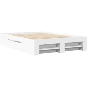 Comparateur de prix : vidaXL Cadre de lit Blanc 140x190 cm bois d'ingénierie
