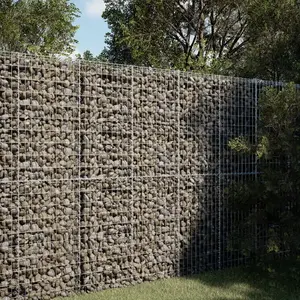 vidaXL Panier gabion avec couvercle 100x100x200 cm fer galvanisé pas cher