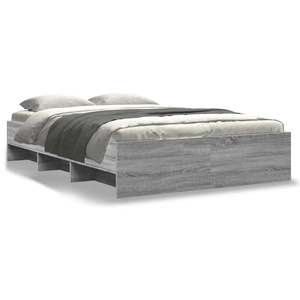 Cadre de lit sonoma gris 140x190 cm bois d'ingénierie Vidaxl Gris pas cher