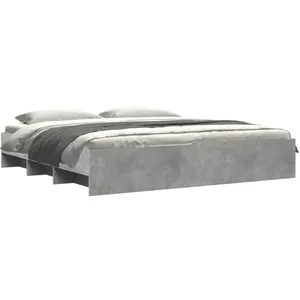 vidaXL Cadre de lit gris béton 180x200 cm bois d'ingénierie pas cher