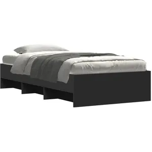 vidaXL Vidaxl Cadre De Lit Sans Matelas Noir 90x200 Cm Bois D'ingénierie pas cher