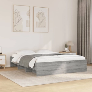 vidaXL Cadre de lit sonoma gris 160x200 cm bois d'ingénierie pas cher