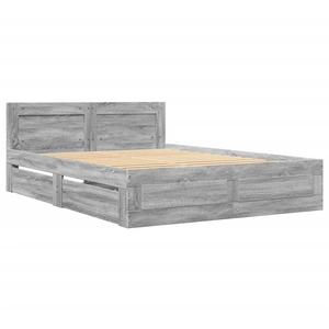 vidaXL Cadre de lit avec tête de lit sonoma gris 120x190 cm