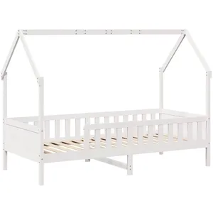 vidaXL Cadre de lit d'enfants forme de maison 90x190cm bois massif pin pas cher