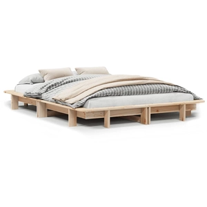 vidaXL Cadre de lit sans matelas 120x190 cm bois de pin massif pas cher