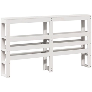 vidaXL Tête de lit avec étagères blanc 140 cm bois massif de pin pas cher