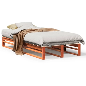 vidaXL Cadre de lit sans matelas cire marron 75x190 cm bois pin massif pas cher