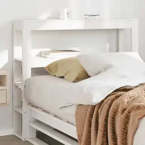 vidaXL Tête de lit avec étagères blanc 75 cm bois massif de pin pas cher