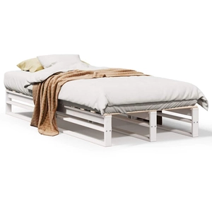 vidaXL Cadre de lit sans matelas blanc 90x200 cm bois de pin massif pas cher