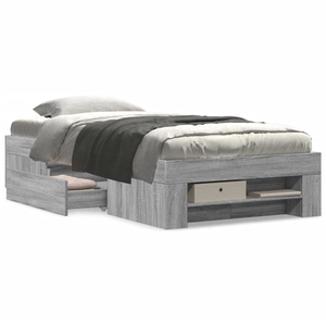 Cadre de lit sonoma gris 100x200 cm bois d'ingénierie Vidaxl Gris pas cher