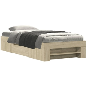 vidaXL Cadre de lit chêne sonoma 90x200 cm bois d'ingénierie pas cher