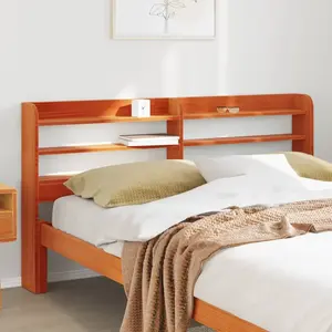 vidaXL Tête de lit avec étagères marron cire 120 cm bois massif de pin pas cher