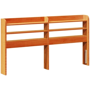 vidaXL Tête de lit avec étagères marron cire 135 cm bois massif de pin pas cher