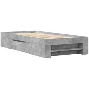vidaXL Cadre de lit sans matelas gris béton 150x200 cm bois ingénierie pas cher