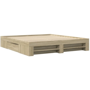 Cadre de lit chêne sonoma 180x200 cm bois d'ingénierie Vidaxl Brun pas cher