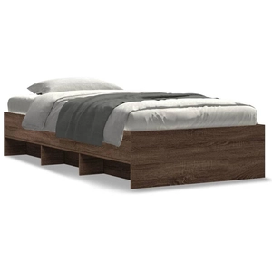 vidaXL Cadre de lit sans matelas chêne marron 75x190cm bois ingénierie pas cher
