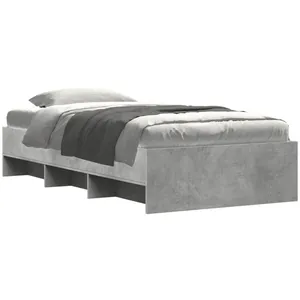 vidaXL Cadre de lit sans matelas gris béton 90x190cm bois d'ingénierie pas cher