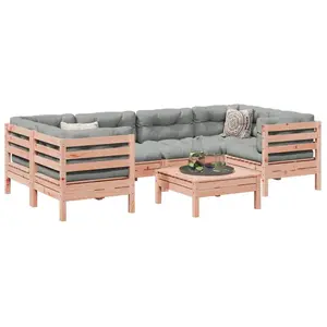 vidaXL Salon de jardin 7 pcs et coussins bois massif sapin de douglas pas cher