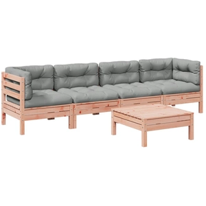 vidaXL Salon de jardin 5 pcs et coussins bois massif sapin de douglas pas cher