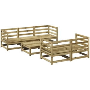 vidaXL Salon de jardin 6 pcs bois de pin imprégné pas cher