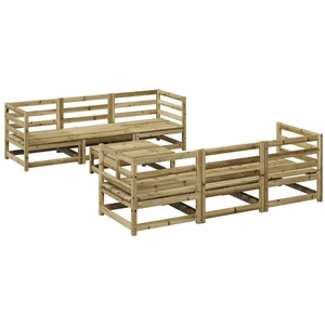 vidaXL Salon de jardin 7 pcs bois de pin imprégné pas cher