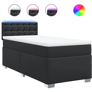vidaXL Sommier à lattes de lit matelas Noir 120x200 cm Similicuir pas cher