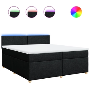 vidaXL Sommier à lattes de lit avec matelas Noir 200x200 cm Tissu pas cher