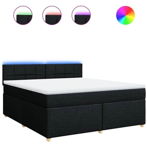 vidaXL Sommier à lattes de lit avec matelas Noir 180x200 cm Tissu