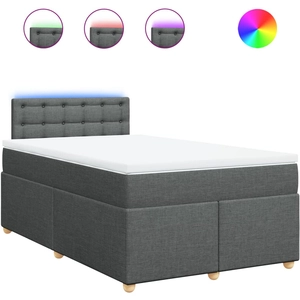 vidaXL Sommier à lattes de lit avec matelas Gris foncé 180x200cm Tissu pas cher