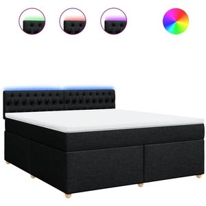 vidaXL Sommier à lattes de lit avec matelas Noir 180x200 cm Tissu pas cher