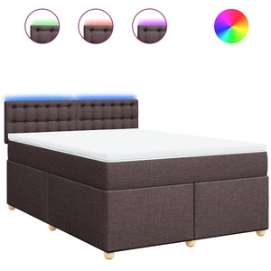 vidaXL Sommier à lattes de lit avec matelas Marron foncé 140x200 cm pas cher