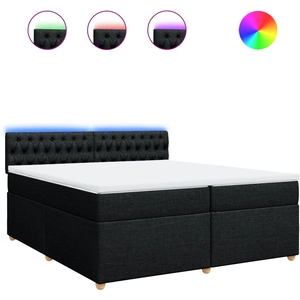 vidaXL Sommier à lattes de lit avec matelas Noir 140x200 cm Tissu pas cher